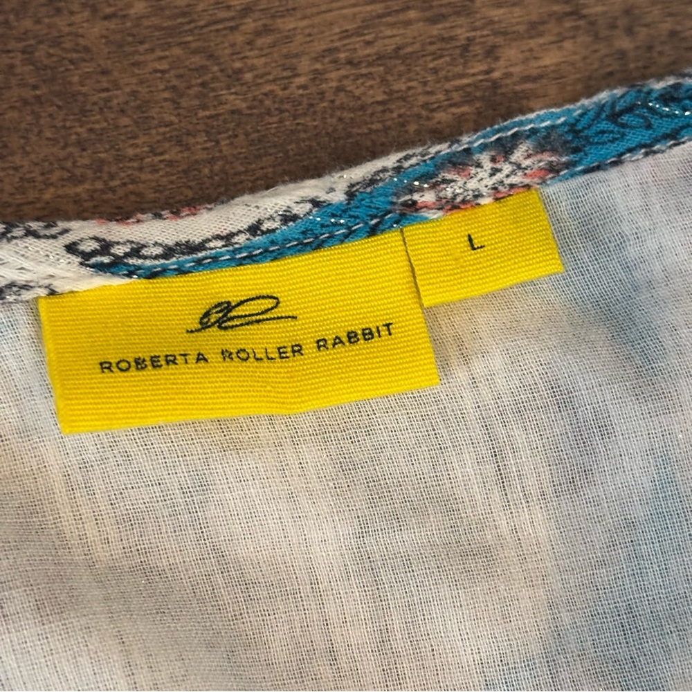 Roberta Roller Rabbit Elegant Blue Patterned Dres… - image 4